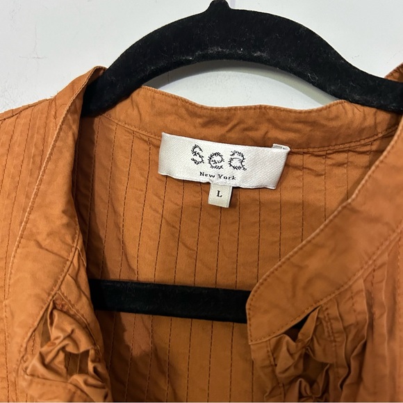 Sea New York Phoebe Ruffled Sleeve Poplin Mini Dress in Rust - Picture 5 of 8